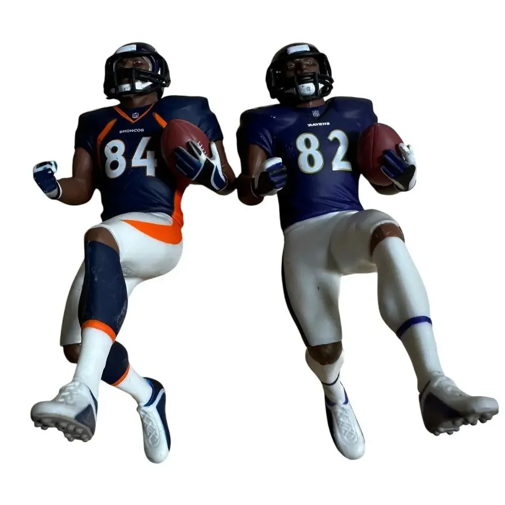 Set of Hallmark Sports Figures Football Baseball Christmas Tree Ornaments USED